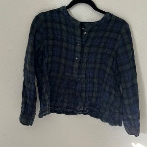 Madewell plaid peplum top